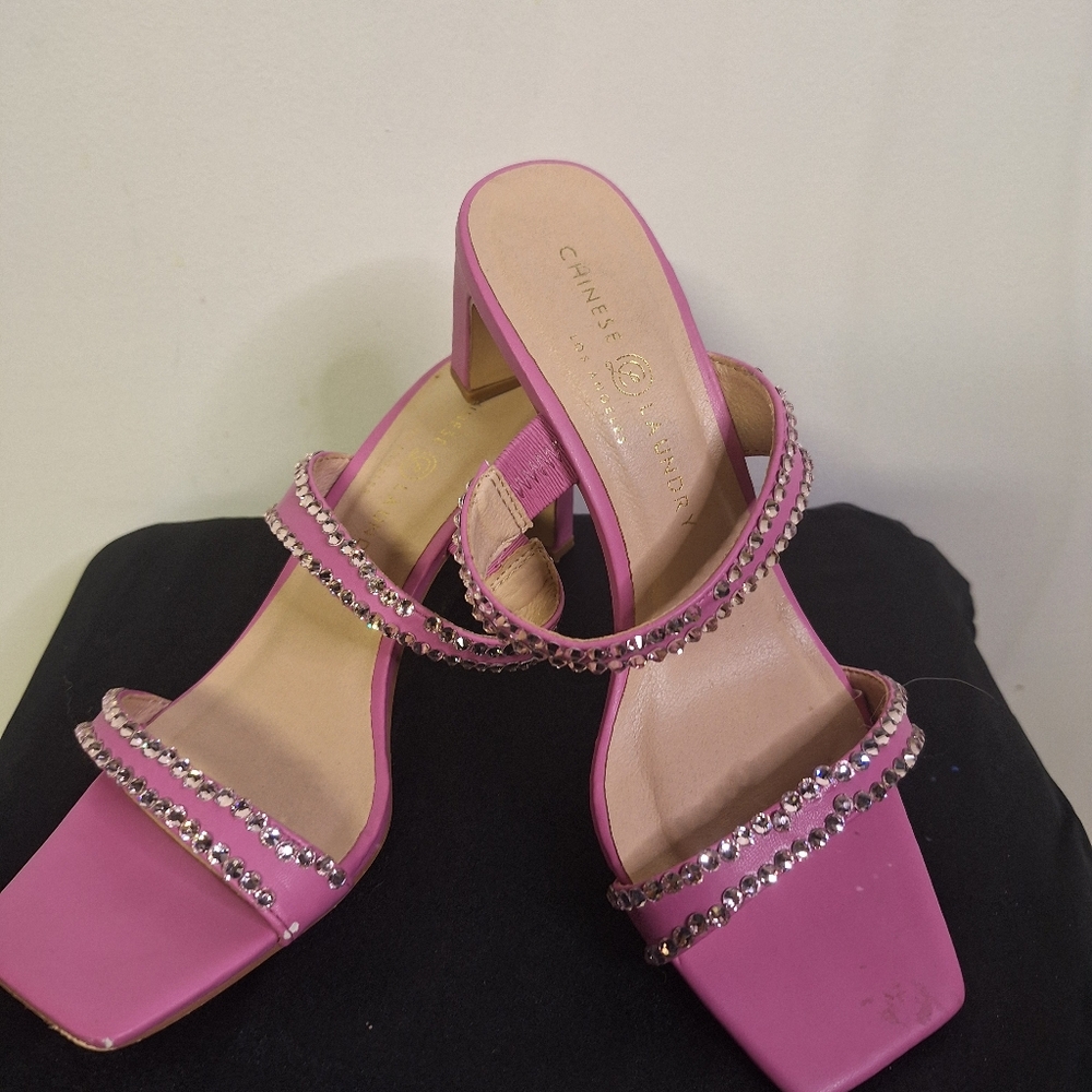 Chinese Laundry Pink Rhinestone Heels - Picture 5 of 7